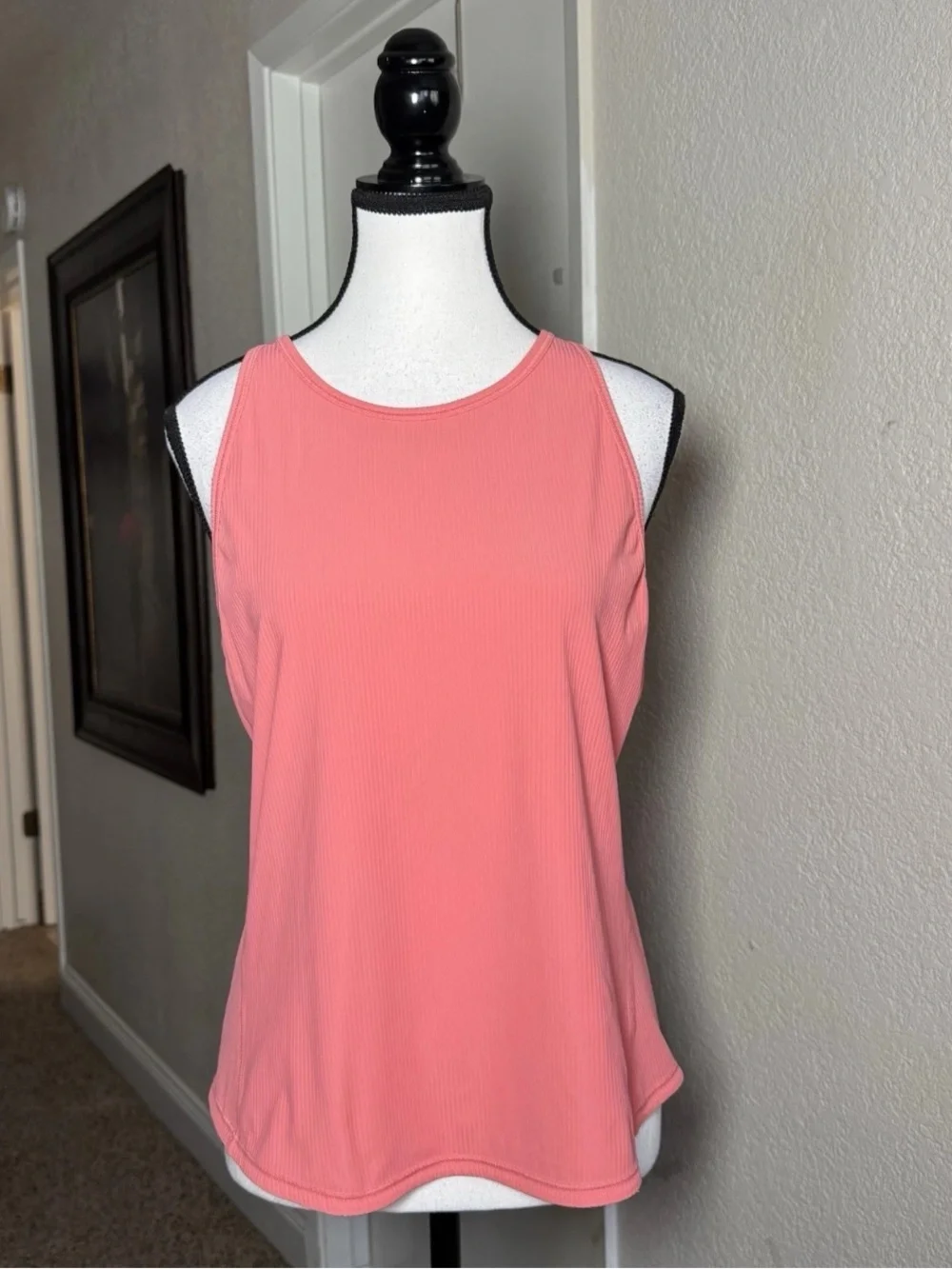 Lululemon Base Pace Tank Top High Neck Size *4 Racerback Ribbed Coral Pink